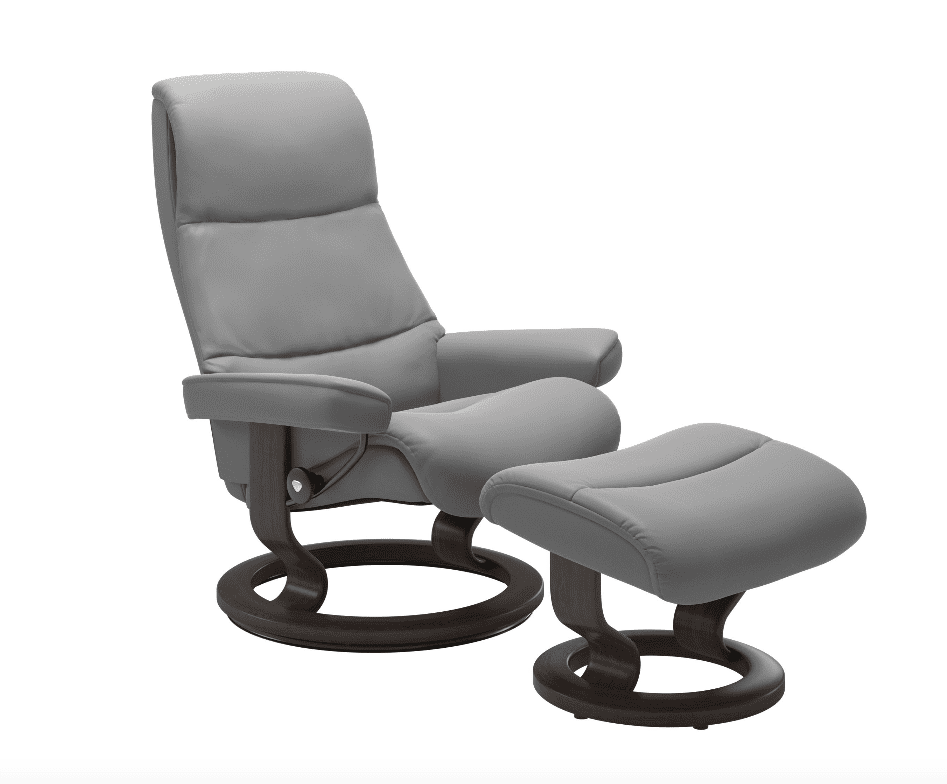 Stressless View Classic Recliner & Ottoman 2 Danes